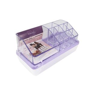 Kit Organizador + Porta Maquiagem Médio Cristal E Lilás - Dello