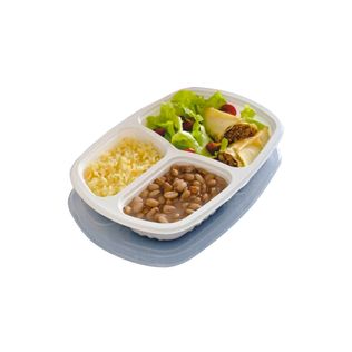 Bandeja Delivery Branca 3 Divisórias 850ml 10 Un - Galvanotek