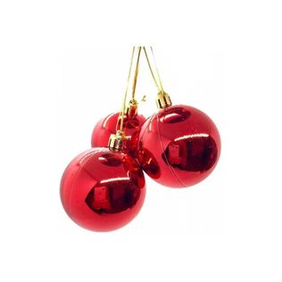 Kit Bolas De Natal Vermelha 3 Un - Wincy
