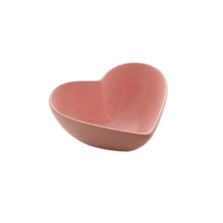 Bowl Coração de Cerâmica Rosa 21x21x7cm - Lyor