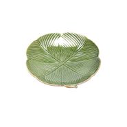 Prato Decorativo de Cerâmica Banana Leaf Verde 16x16x3cm - Lyor