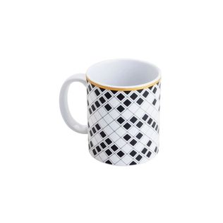 Caneca de Porcelana Branca e Preta Argos 330ml - Lyor