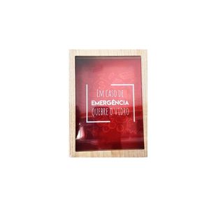 Quadro Cofre c/Vidro decorativo mdf 18 x 25cm Vermelho