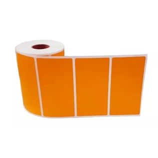Etiqueta Adesiva 100x50 C/500 Laranja  Serrilhado - Multipla