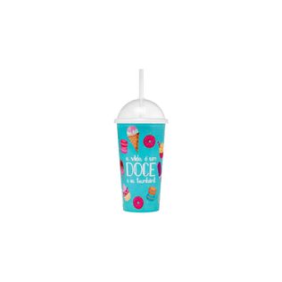 Copo Shake C/ Canudo 550ml Jaguar