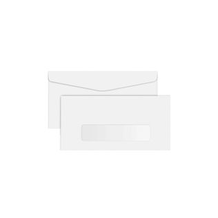 Envelope 114x229 Branco Com Janela 50 Un - Rvm