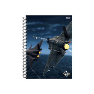 Caderno Espiral Air Attack Universitário Capa Dura 160 Folhas - São Domingos