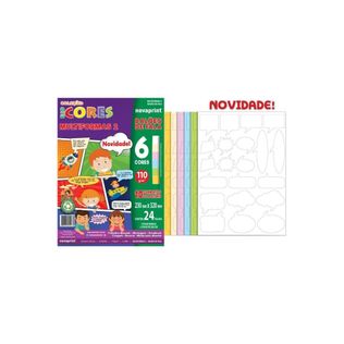 Bloco Ecocores Multiformas 32x23 Com 24 Folhas - Novaprint
