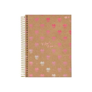 Caderno Espiral Universitário Mickey E Minnie Arts Kraft Capa Dura 80 Folhas - Jandaia