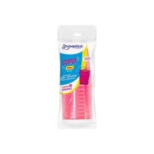 Copo 200ml Rosa Neon 10 Un - Strawplast