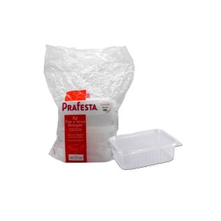 Pote Retangular 1000ml Pacote 24 Un - Prafesta
