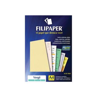 Papel Vergê Creme 180g 50 Folhas - Filipaper