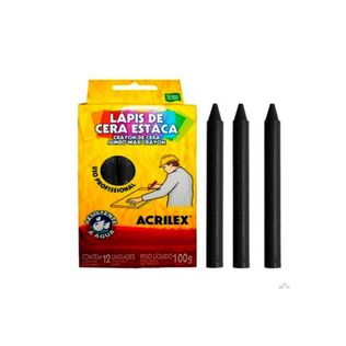 Lápis De Cera Estaca Preto (520) - Acrilex