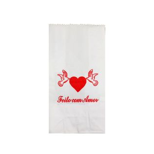 Saco Papel Salgado Feito Com Amor 12x20 50 Un - Kambé Embalagens
