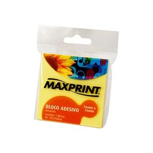 Bloco Adesivo Neon M Amarelo - Maxprint