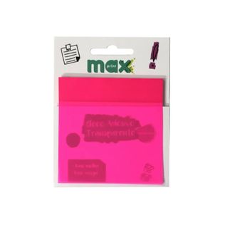 Bloco Adesivo Rosa Neon Transparente 50 Folhas - Maxprint