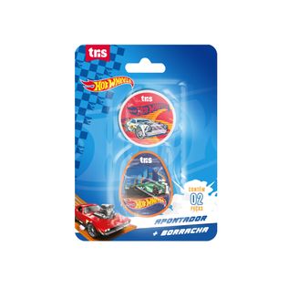 Apontador + Borracha Hot Wheels Blister - Tris