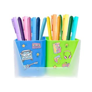 Kit Duo Organizador Full Color Azul e Verde Limão - Dello