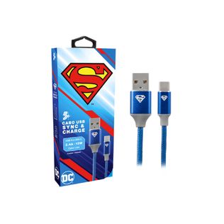 Cabo Carregador Turbo 1,5m USB-A Para Tipo-C Superman