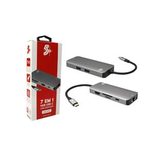 Hub Usb-C 7x1 Hdmi RJ45, Usb 3.0,SD,TF, MICRO SD e PD