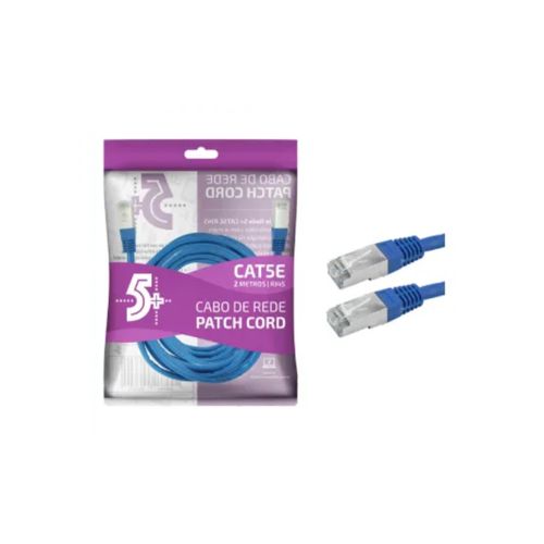 Cabo de Rede Patch Cord Cat5e Ftp 10m Azul