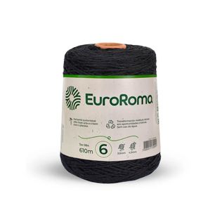 Fio Barbante Preto 4/6 600g  610m - Euroroma