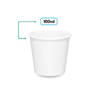 Copo de Papel Descartável 100ml Branco C/50 - Biopapers