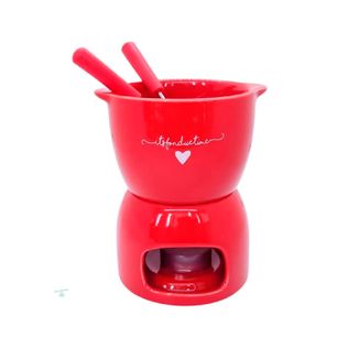 Conjunto para Fondue Porcelana 5 peças Lamour Vermelho - Hauskraft