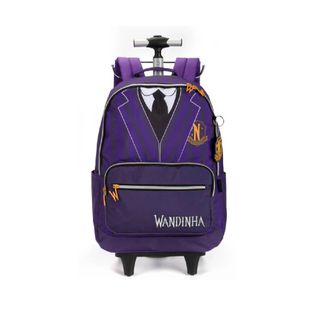 Mochila Infantil Rodinhas Roxa Wandinha - Luxcel