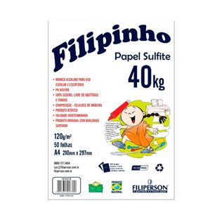 Papel Sulfite Filipinho 40kg A4 120gm 50 Fls - Uniperson