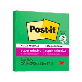 Bloco Adesivo Post-it Verde Limão 76x76mm 90 Folhas - 3M