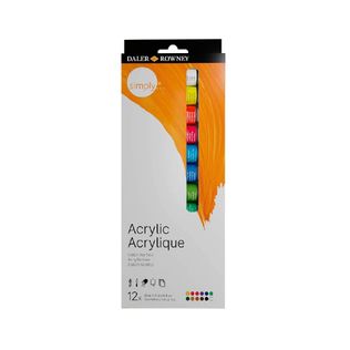 Tinta Acrílica Simply 12ml Set 12 Cores 12ml - Daler Rowney