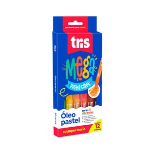 Giz de Cera Mega Pastel Oleoso C/12 Cores - Tris