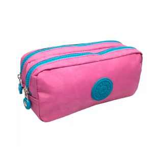 Estojo Duplo Juvenil Crinkle Rosa - Yins