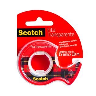 Fita Adesiva Transparente Scotch 12mm x 10m 1 Rolo Com Dispenser - 3M