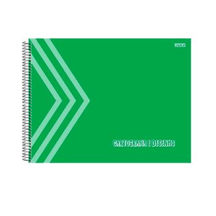 Caderno Cartografia Capa Dura 1/1 60f Kbom Verde - SD