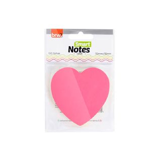 Bloco de Notas Smart Notes Coração 70x70 Neon 100fl - BRW