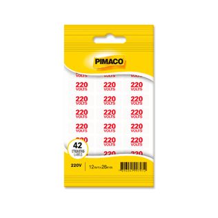 Etiqueta Retangular Sinalização 220V Vermelha C/42 12x26mm - Pimaco