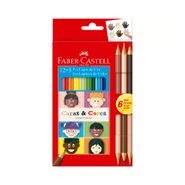 Eco Lápis de Cor Caras 12 Cores + 6 Tons de Pele - Faber Castell