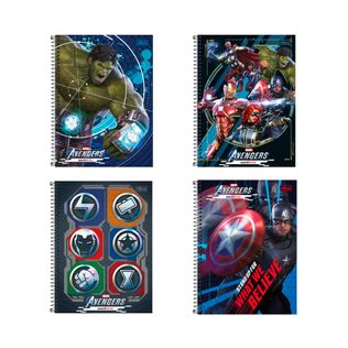 Caderno Universitário 10 Matérias Avengers Game 160fls Sortido - Tilibra