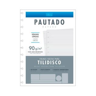 Refil P/ Caderno Tilidisco Universitário Folhas Cinzas 90G 50F - Tilibra