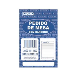 Bloco Pedido de Mesa Com Carbono 2 Vias 50x2 - São Domingos