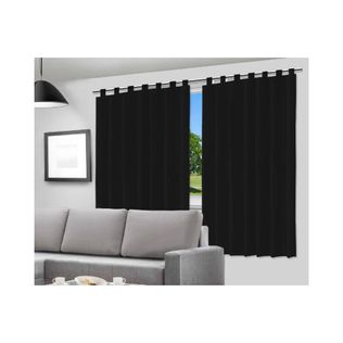 Cortina Blackout Com Ilhós 280x140 Preto - Vida Prátika