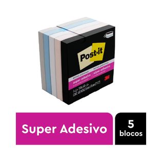 Bloco Super Adesivo Post It Serenidade 76x76  C/5 - 3M