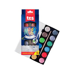 Tinta Aquarela Mega Acquacolor 12 Cores Metálicas - Tris