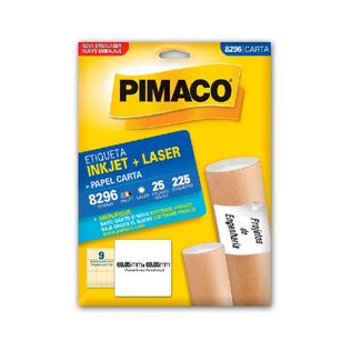 Etiqueta Inkjet Laser Carta 8296 69,85x69,85 C/225 - Pimaco